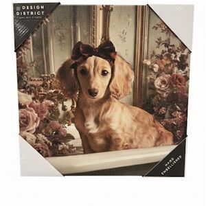Cream dachshund canvas art